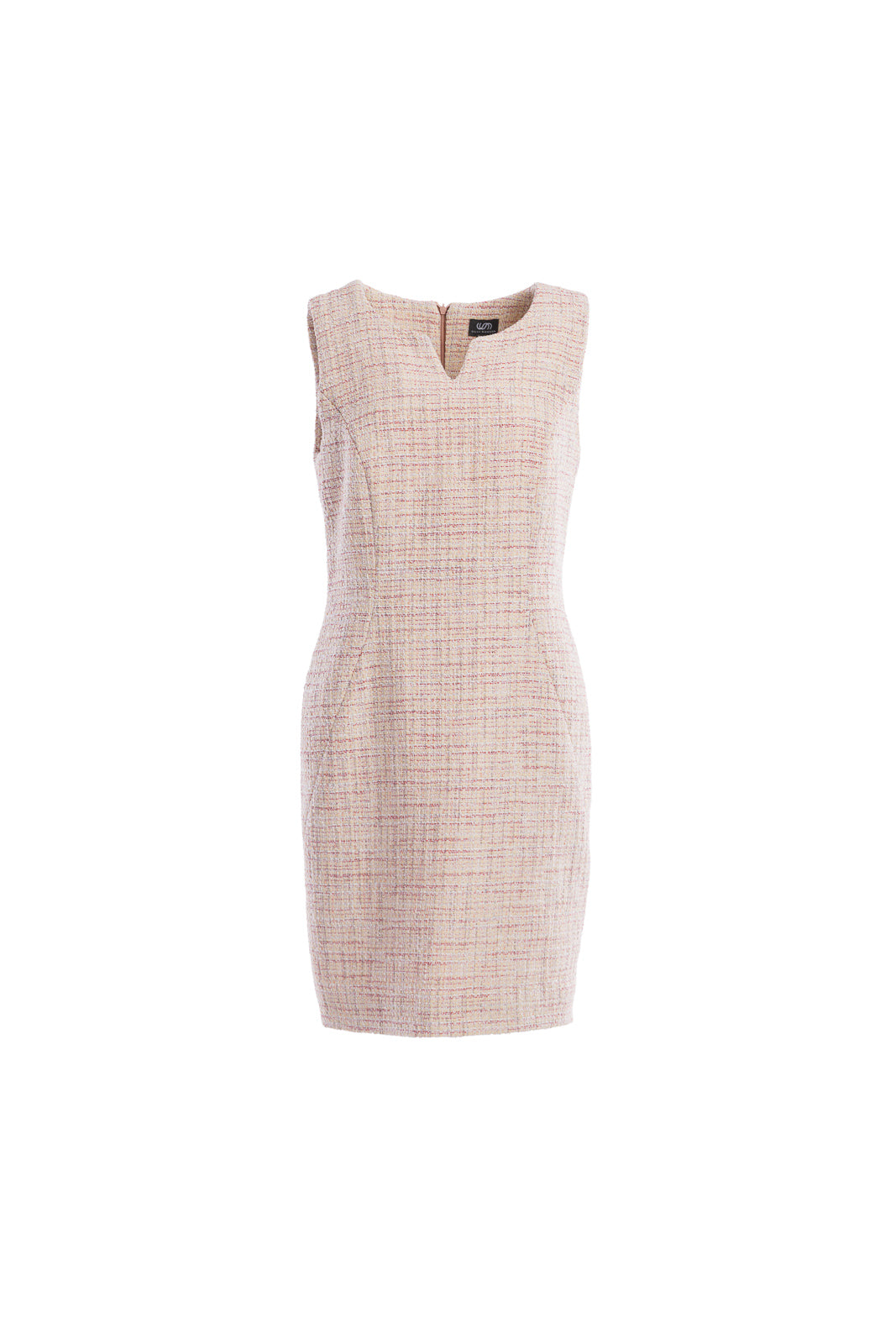 Sleeveless dress in pink boucle Sleeveless dress in pink boucle
