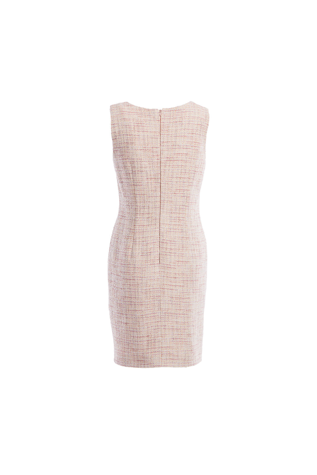 Sleeveless dress in pink boucle Sleeveless dress in pink boucle