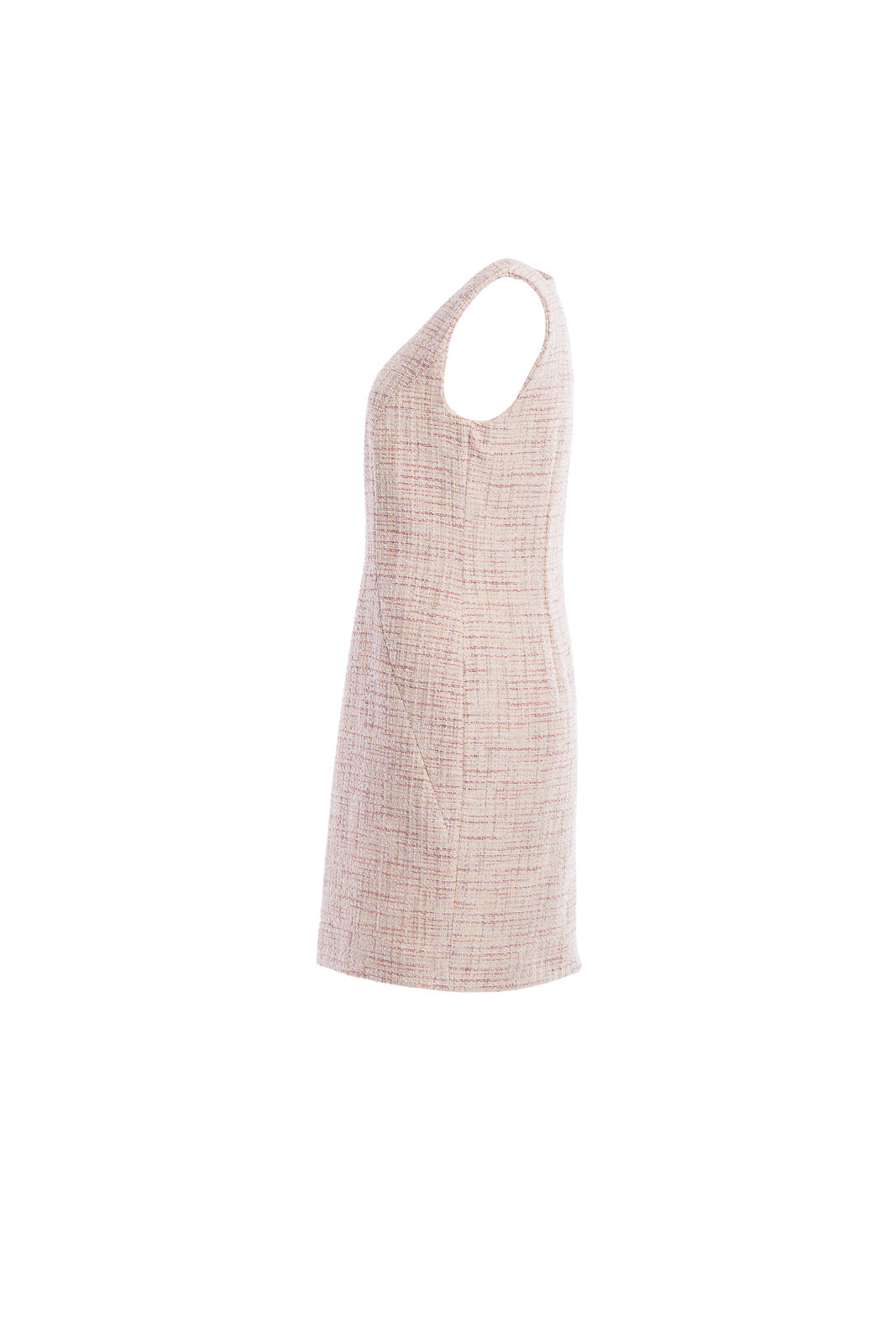 Sleeveless dress in pink boucle Sleeveless dress in pink boucle
