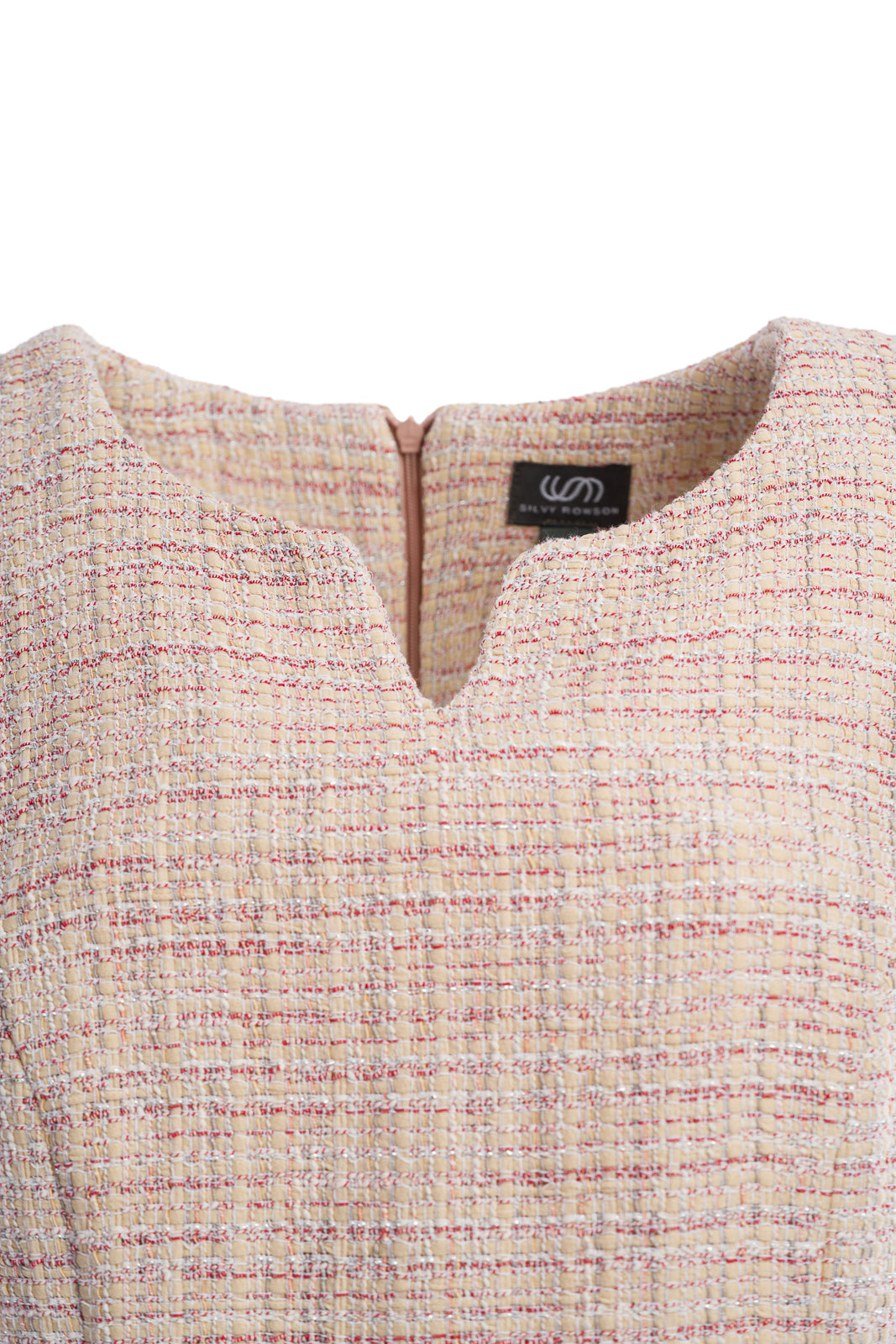 Sleeveless dress in pink boucle Sleeveless dress in pink boucle