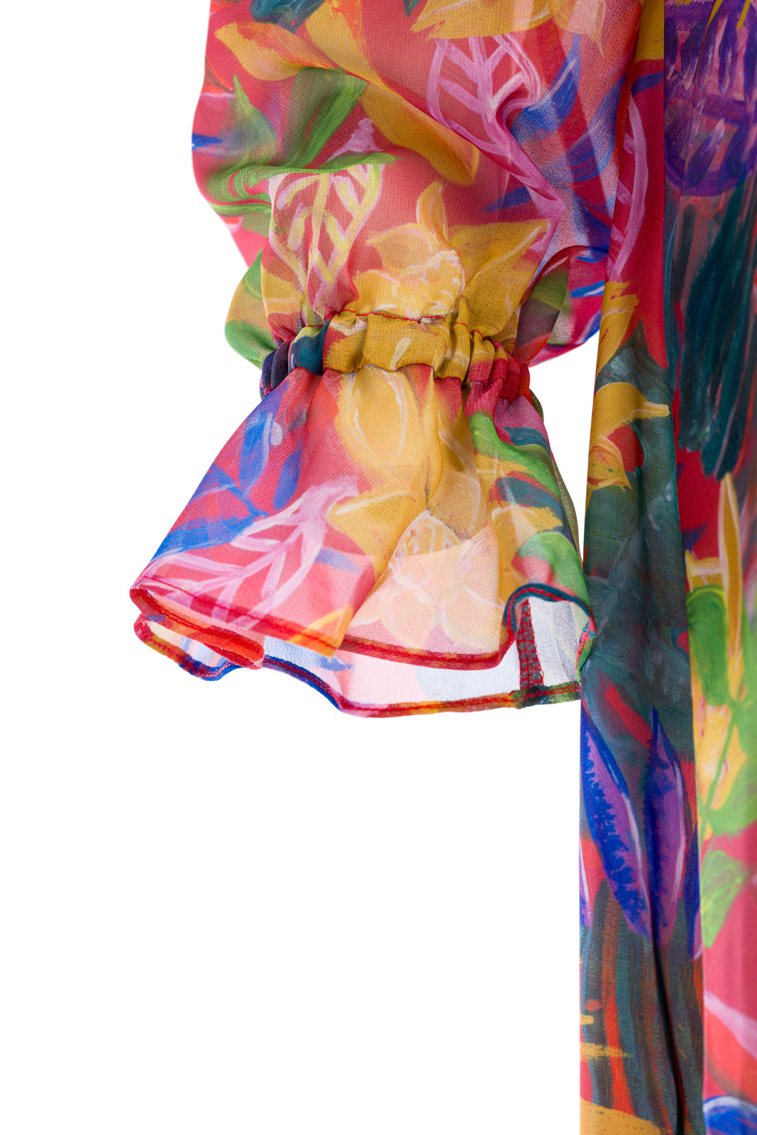 Off-shoulder dress with ruffles in tropic orange Off-shoulder dress with ruffles in tropic orange