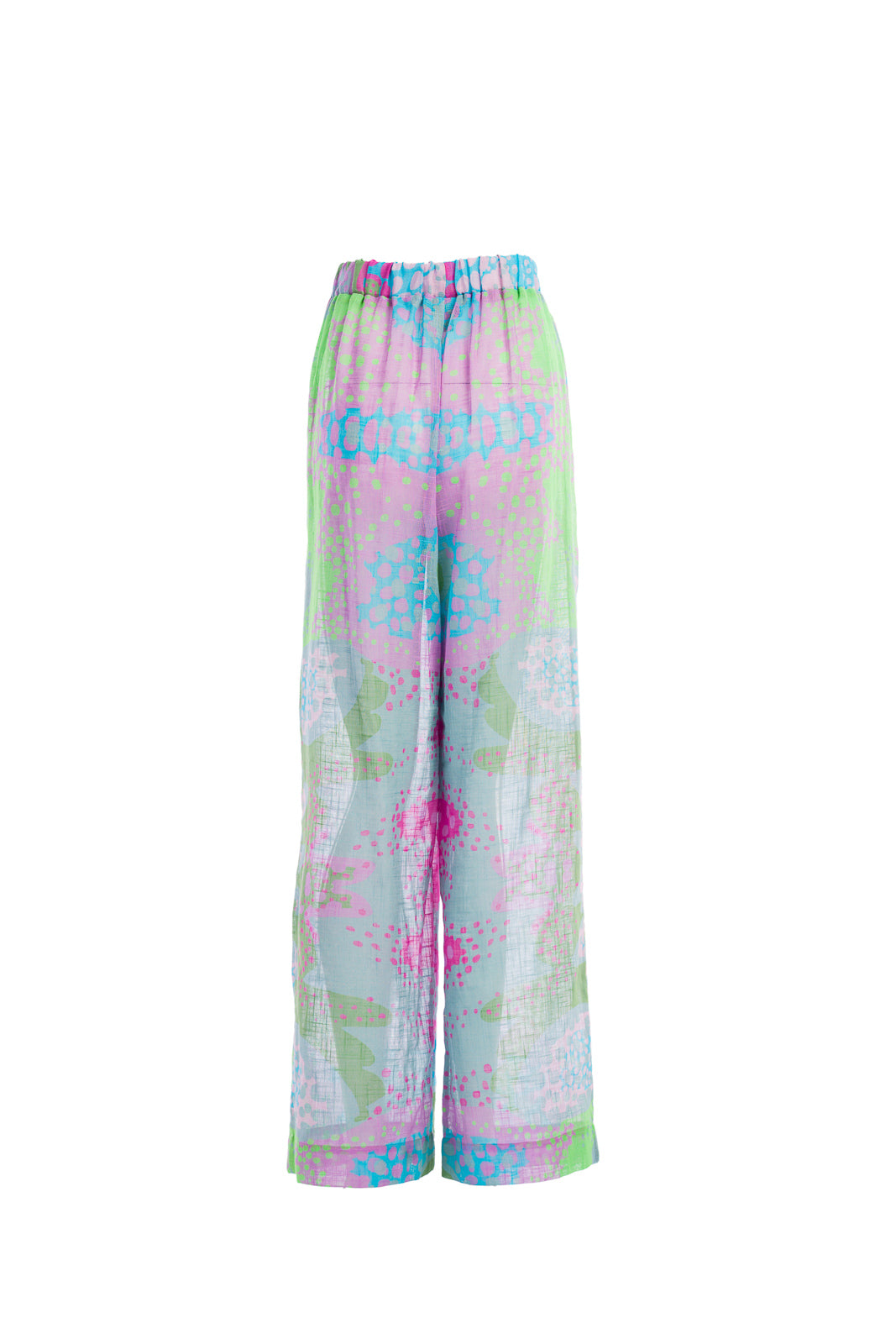 Wide-leg pants in multicoloured linen Wide-leg pants in multicoloured linen