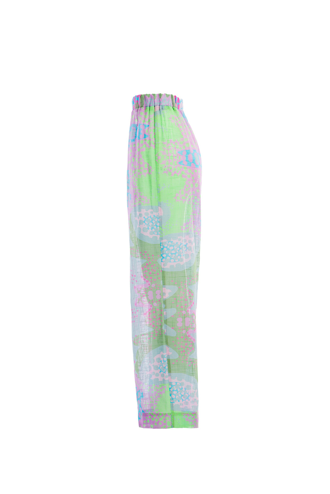 Wide-leg pants in multicoloured linen Wide-leg pants in multicoloured linen