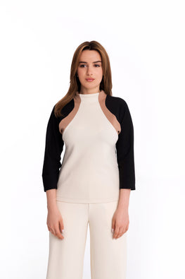 Multicoloured blouse in cotton tricot