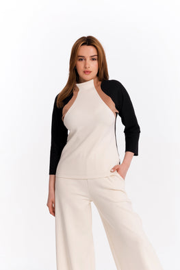 Multicoloured blouse in cotton tricot