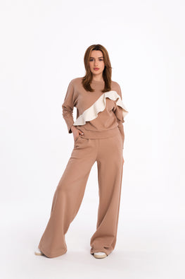 Tracksuit trousers in choco milk colour