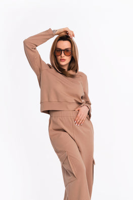 Sweater with a high collar and zipper