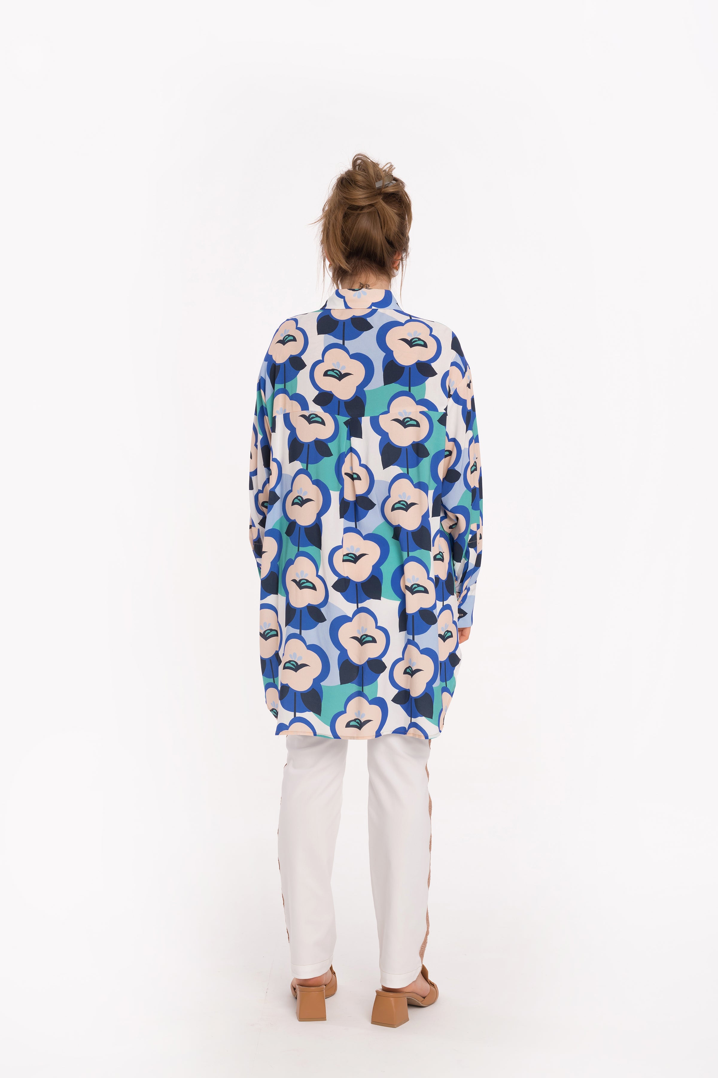 Loose shirt in blue melange Loose shirt in blue melange