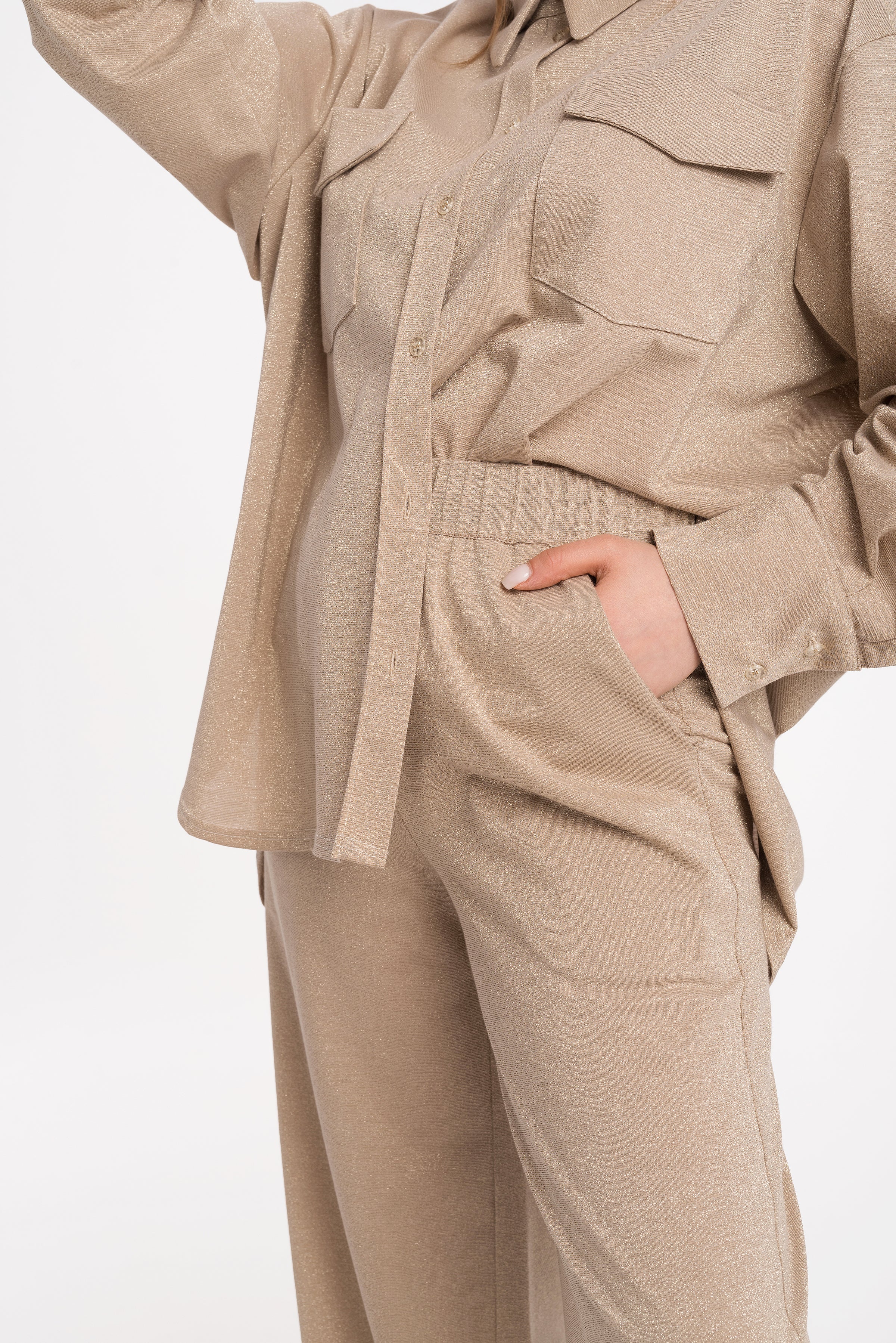 Tracksuit trousers in golden cotton Tracksuit trousers in golden cotton