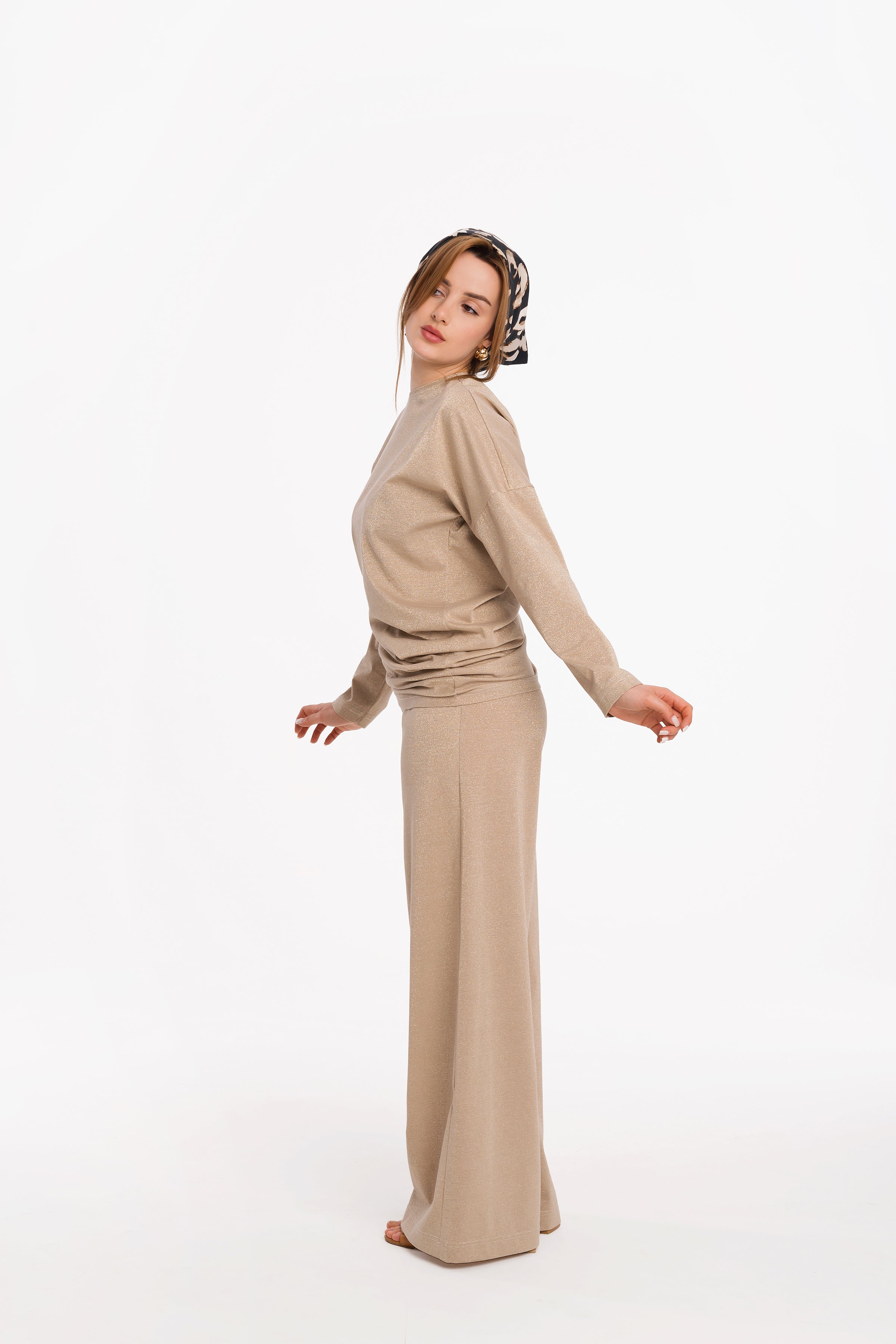 Tracksuit trousers in golden cotton Tracksuit trousers in golden cotton