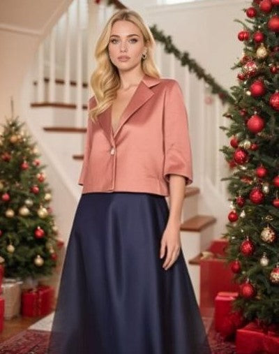 Giacca dal taglio corto in shantung rosa Giacca dal taglio corto in shantung rosa