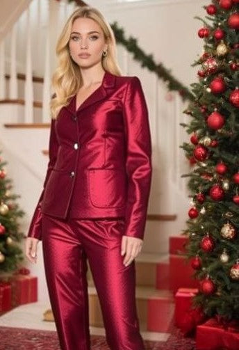 Burlesque Patns in red Burlesque Jacket in Red – Back view – Silvy Rowson