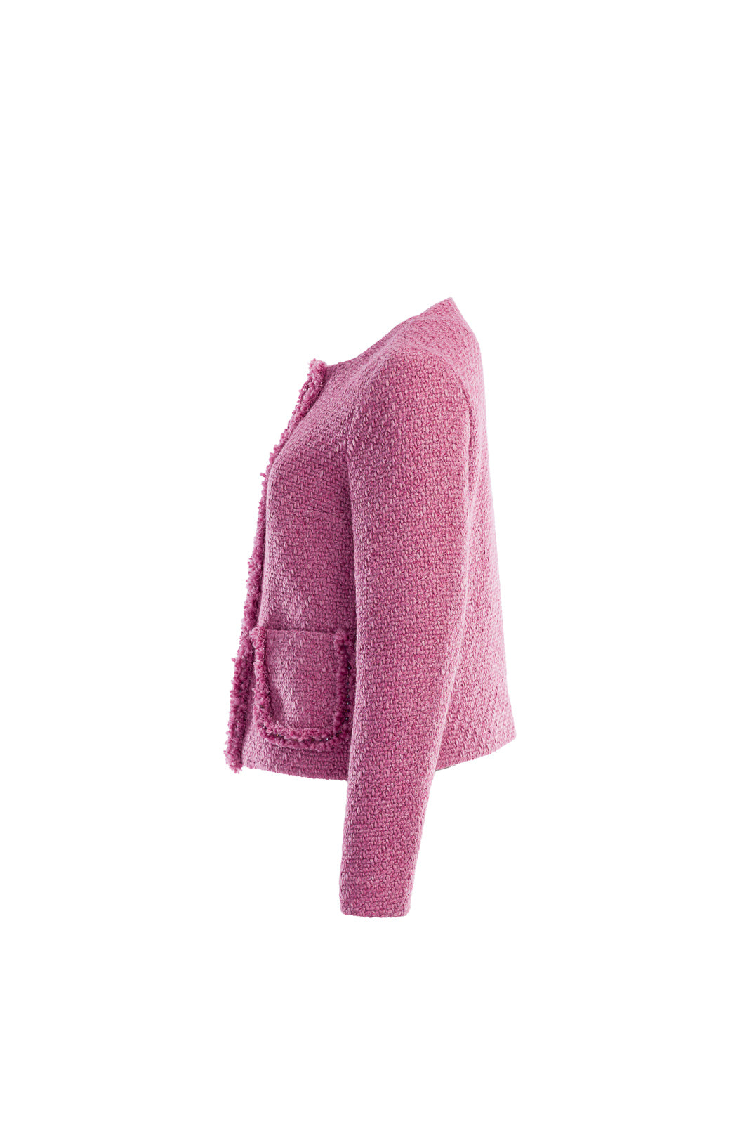 Boucle coat in dark pink with long sleeves Boucle coat in dark pink with long sleeves