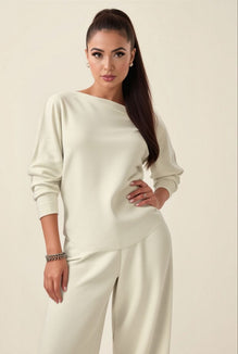 Sweater boat neckline Cream