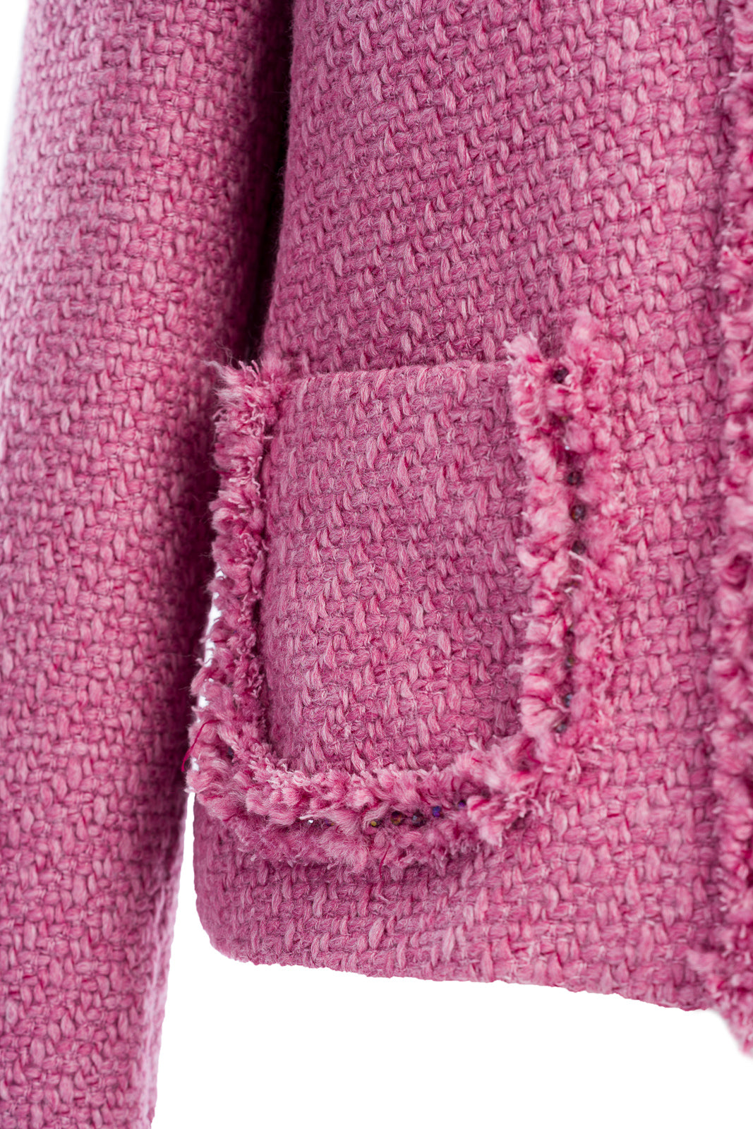 Boucle coat in dark pink with long sleeves Boucle coat in dark pink with long sleeves