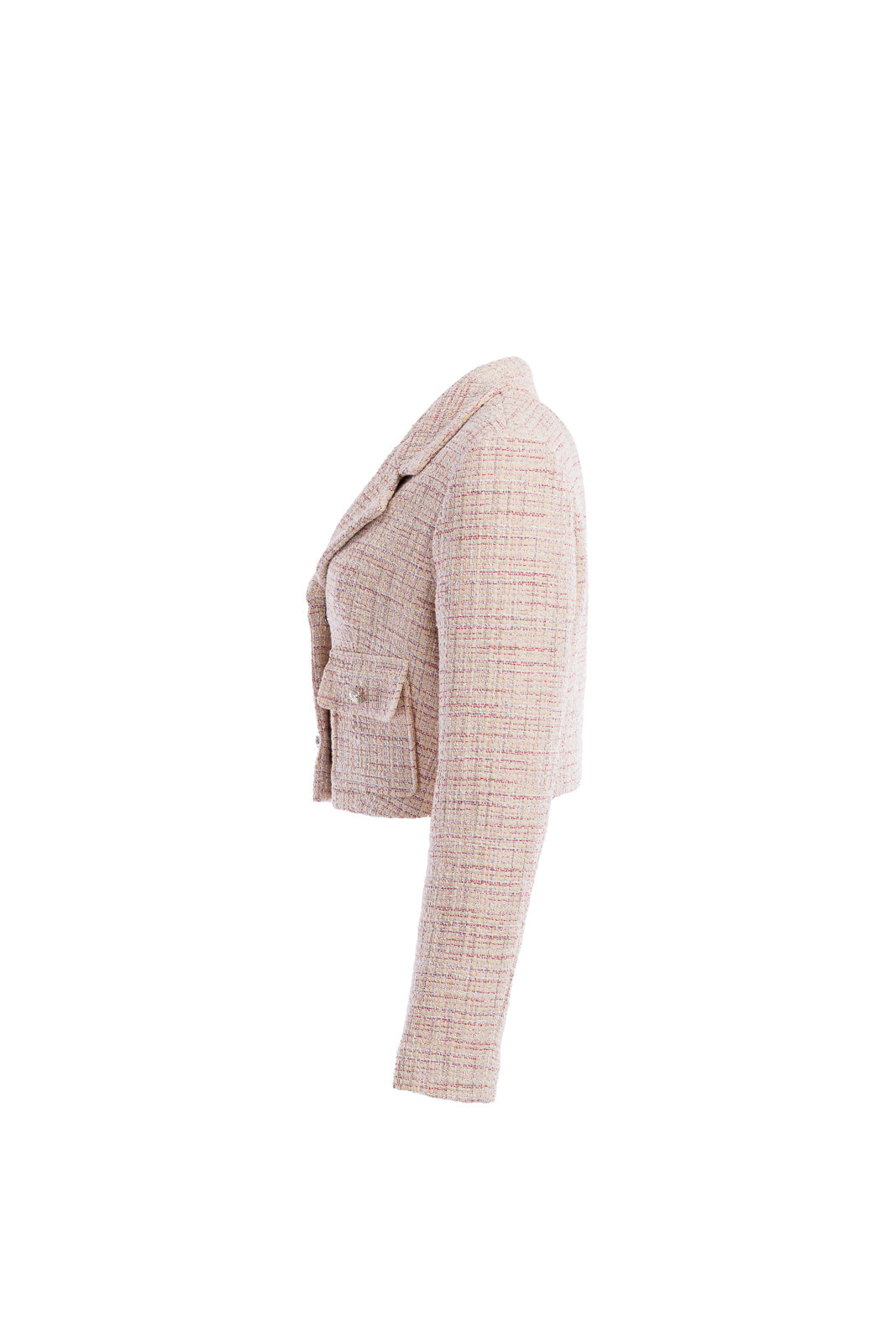 Short-cut jacket in pink boucle Short-cut jacket in pink boucle