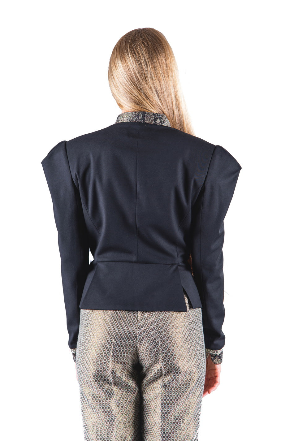 Renaissance black jacket Renaissance black jacket – Side view – Silvy Rowson