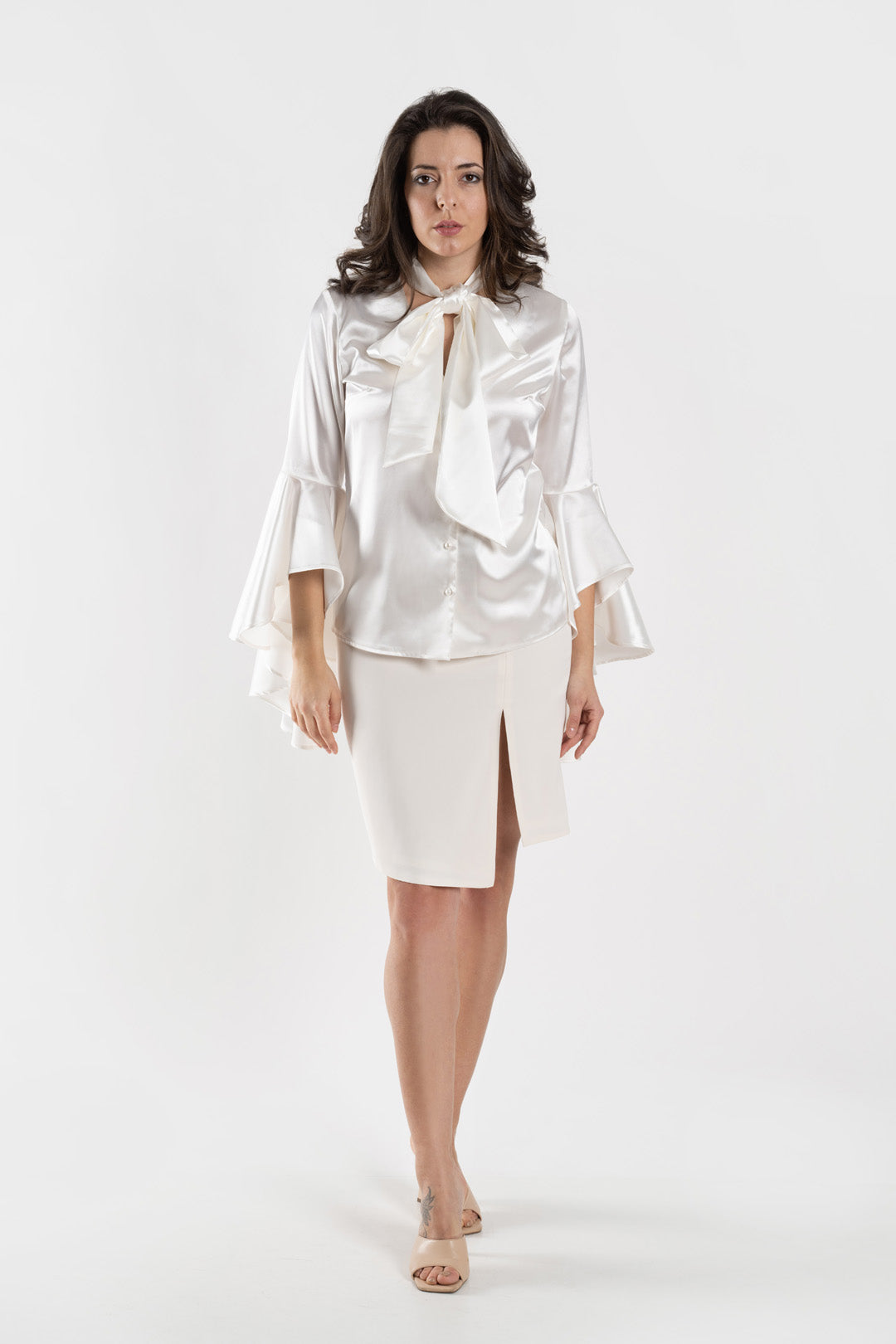 Satin blouse flared sleeves Satin blouse flared sleeves