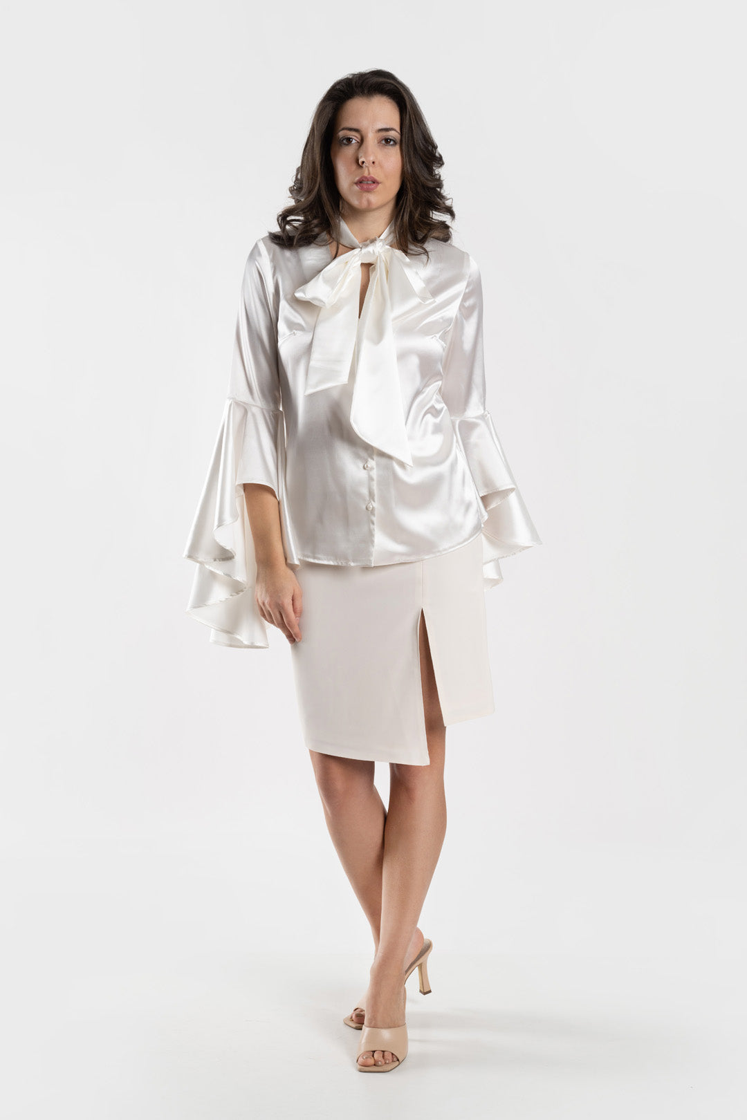 Satin blouse flared sleeves Satin blouse flared sleeves
