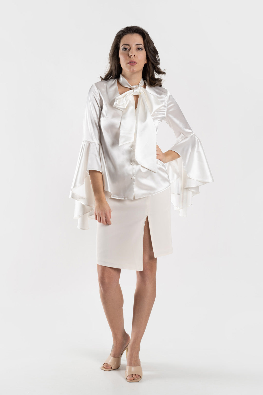 Satin blouse flared sleeves Satin blouse flared sleeves