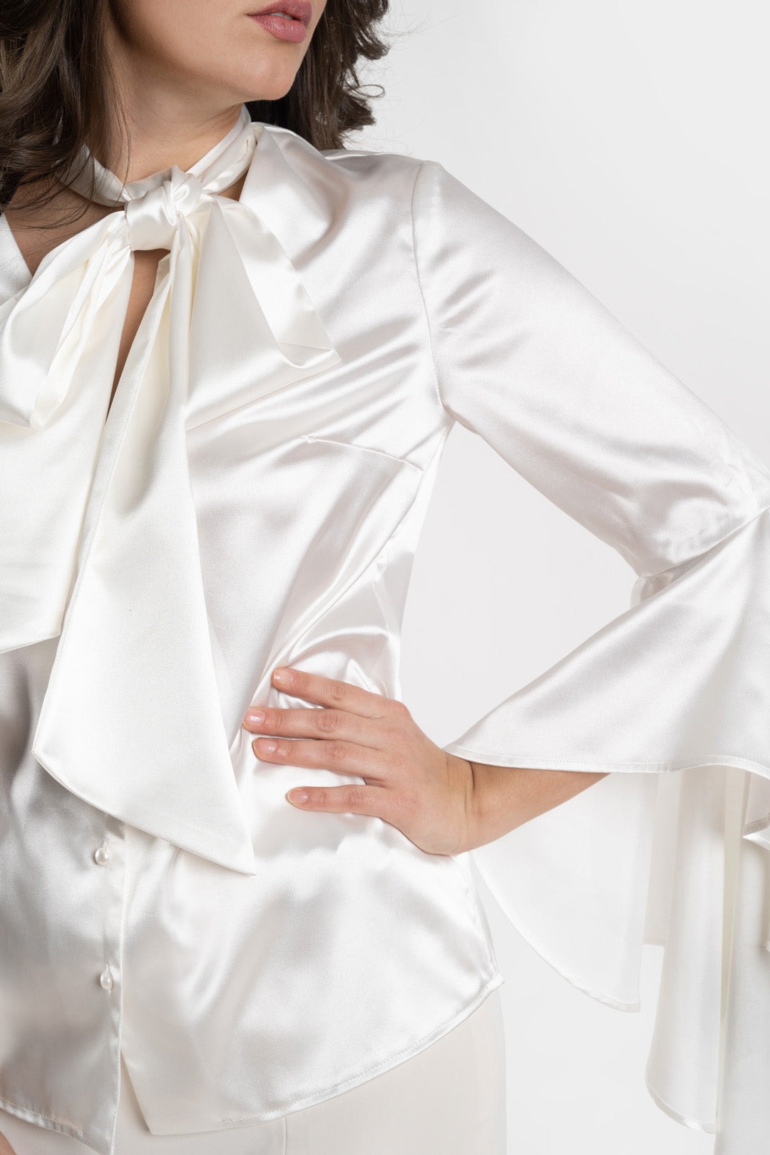 Satin blouse flared sleeves Satin blouse flared sleeves