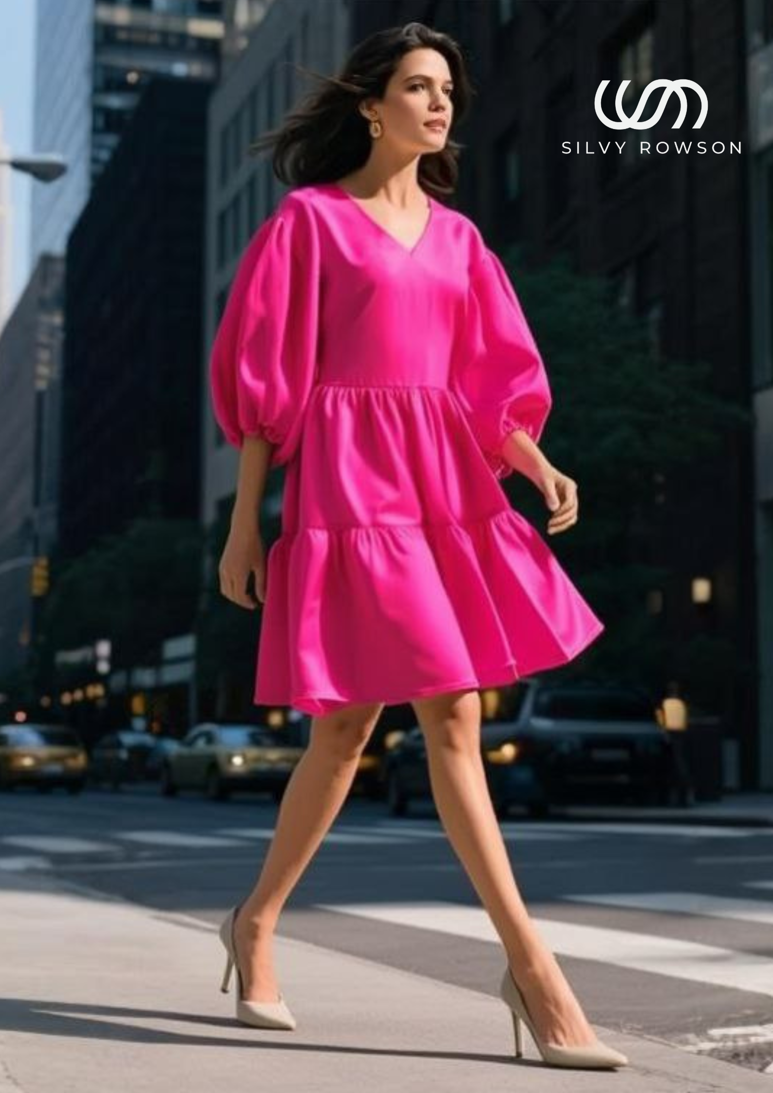 Dress with Buff sleeves - pink Dress with Buff sleeves - pink