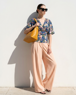 Pants wide-leg CRISTEN cotton