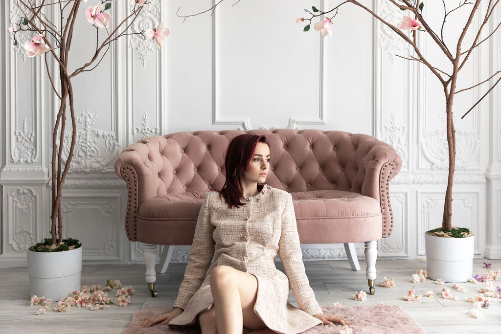 JACKET PINK BOUCKLE LONG HALF CLOSH JACKET PINK BOUCKLE LONG HALF CLOSH