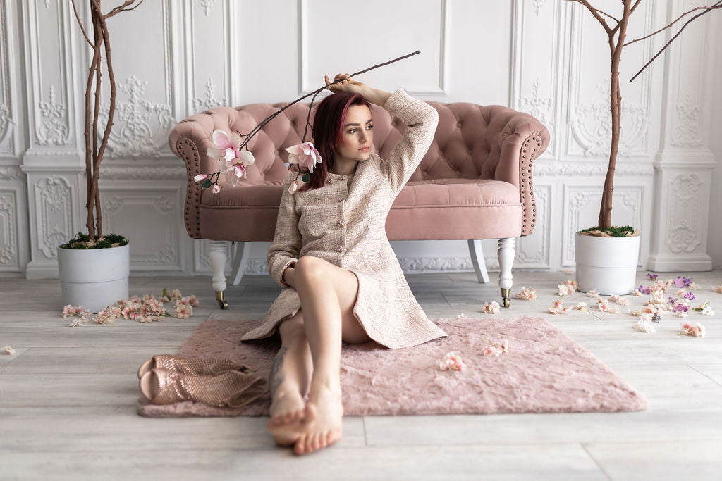 JACKET PINK BOUCKLE LONG HALF CLOSH JACKET PINK BOUCKLE LONG HALF CLOSH