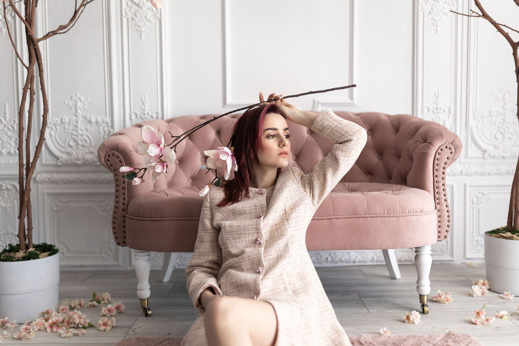 JACKET PINK BOUCKLE LONG HALF CLOSH JACKET PINK BOUCKLE LONG HALF CLOSH