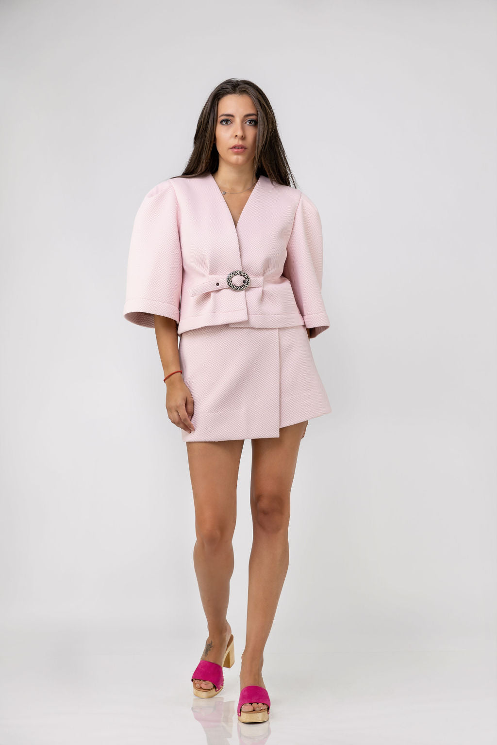 Trapeze line skirt in light pink Trapeze line skirt in light pink
