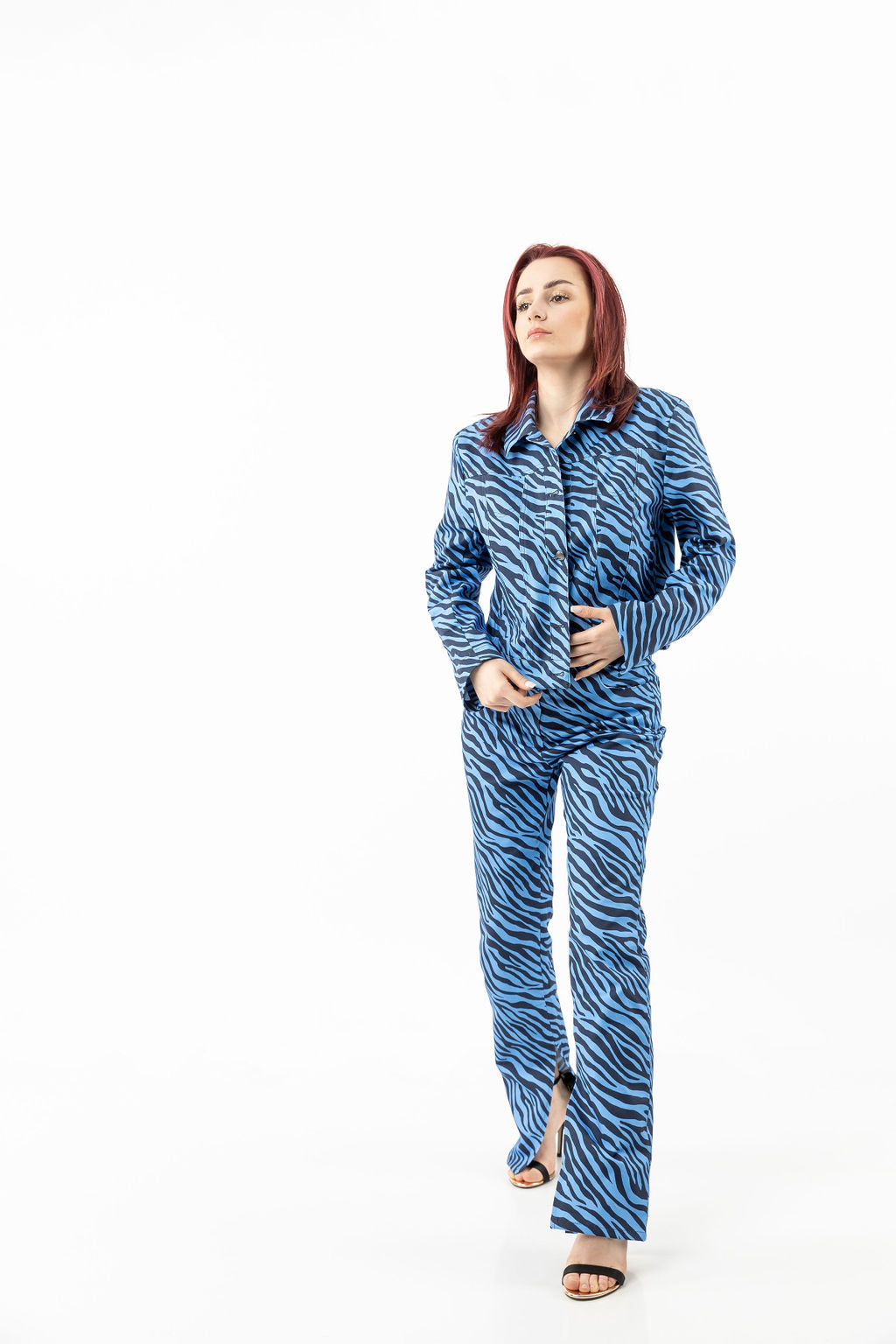 Straight jacket blue zebra print Straight jacket blue zebra print