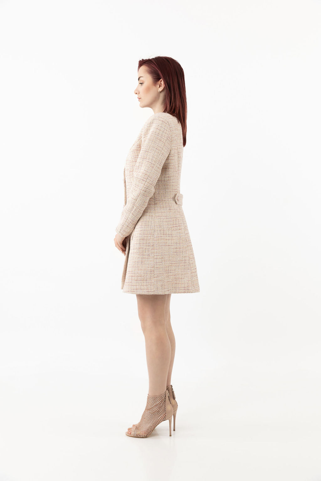 JACKET PINK BOUCKLE LONG HALF CLOSH JACKET PINK BOUCKLE LONG HALF CLOSH