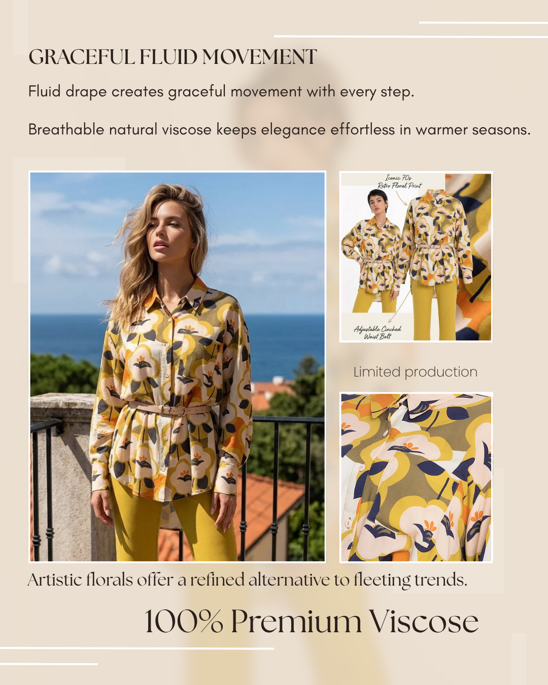 Loose shirt in yellow melange Loose shirt in yellow melange