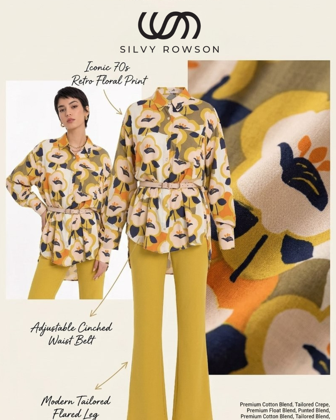 Loose shirt in yellow melange Loose shirt in yellow melange