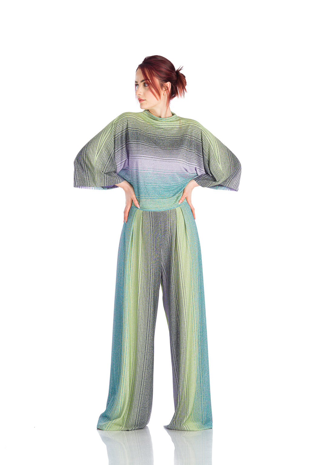 Colourful pants with a loose design Colourful pants with a loose design
