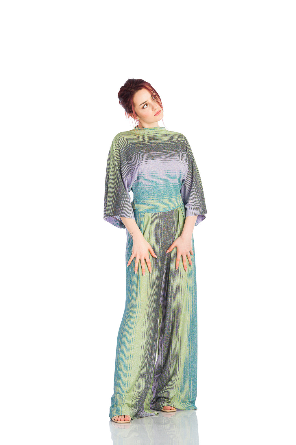 Colourful pants with a loose design Colourful pants with a loose design
