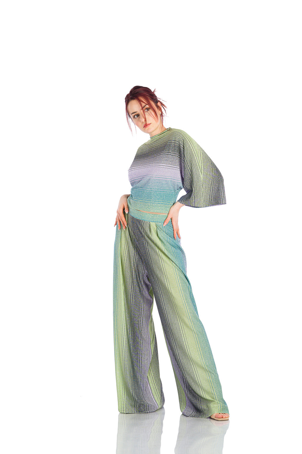 Colourful pants with a loose design Colourful pants with a loose design
