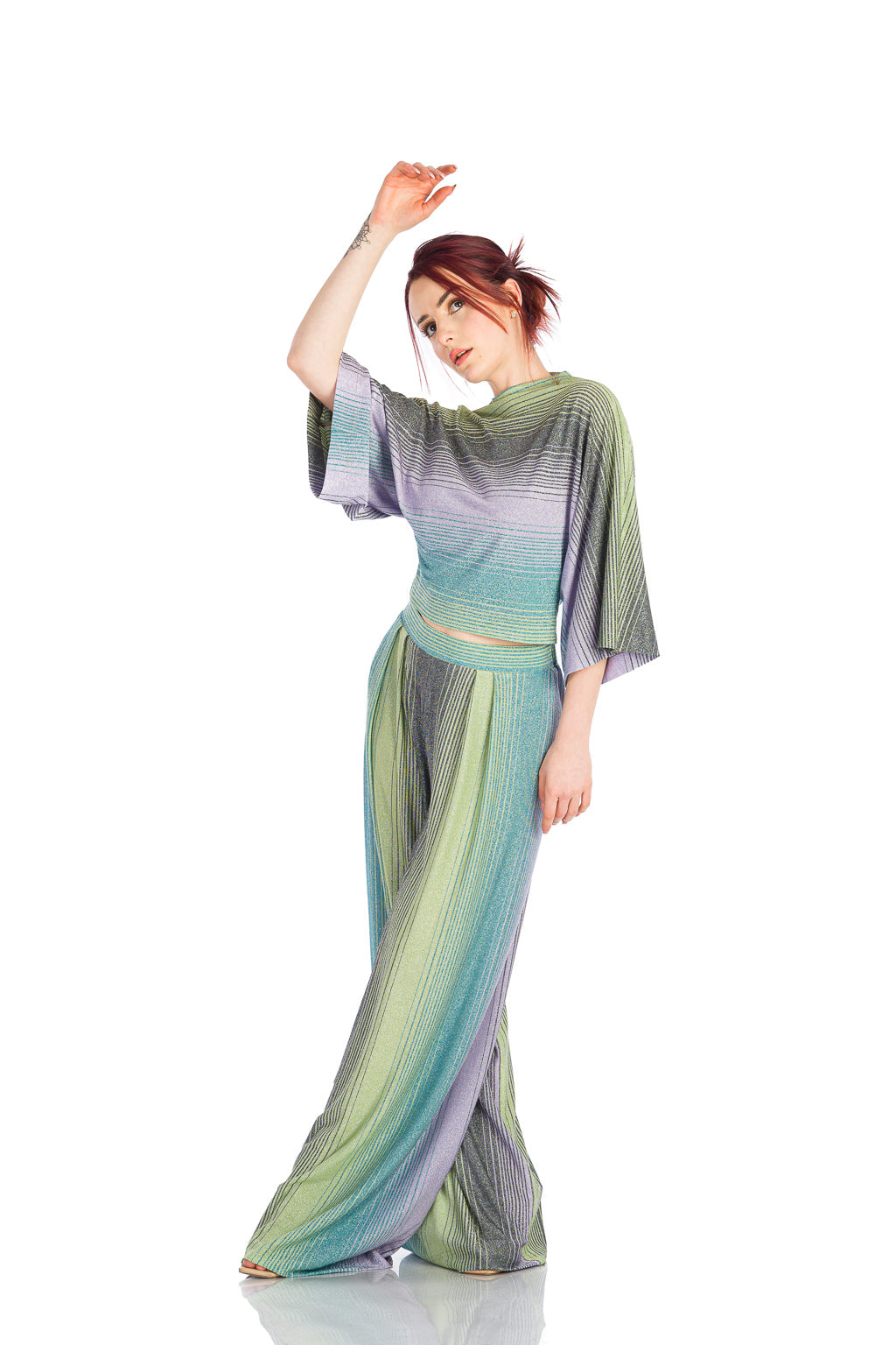 Colourful pants with a loose design Colourful pants with a loose design