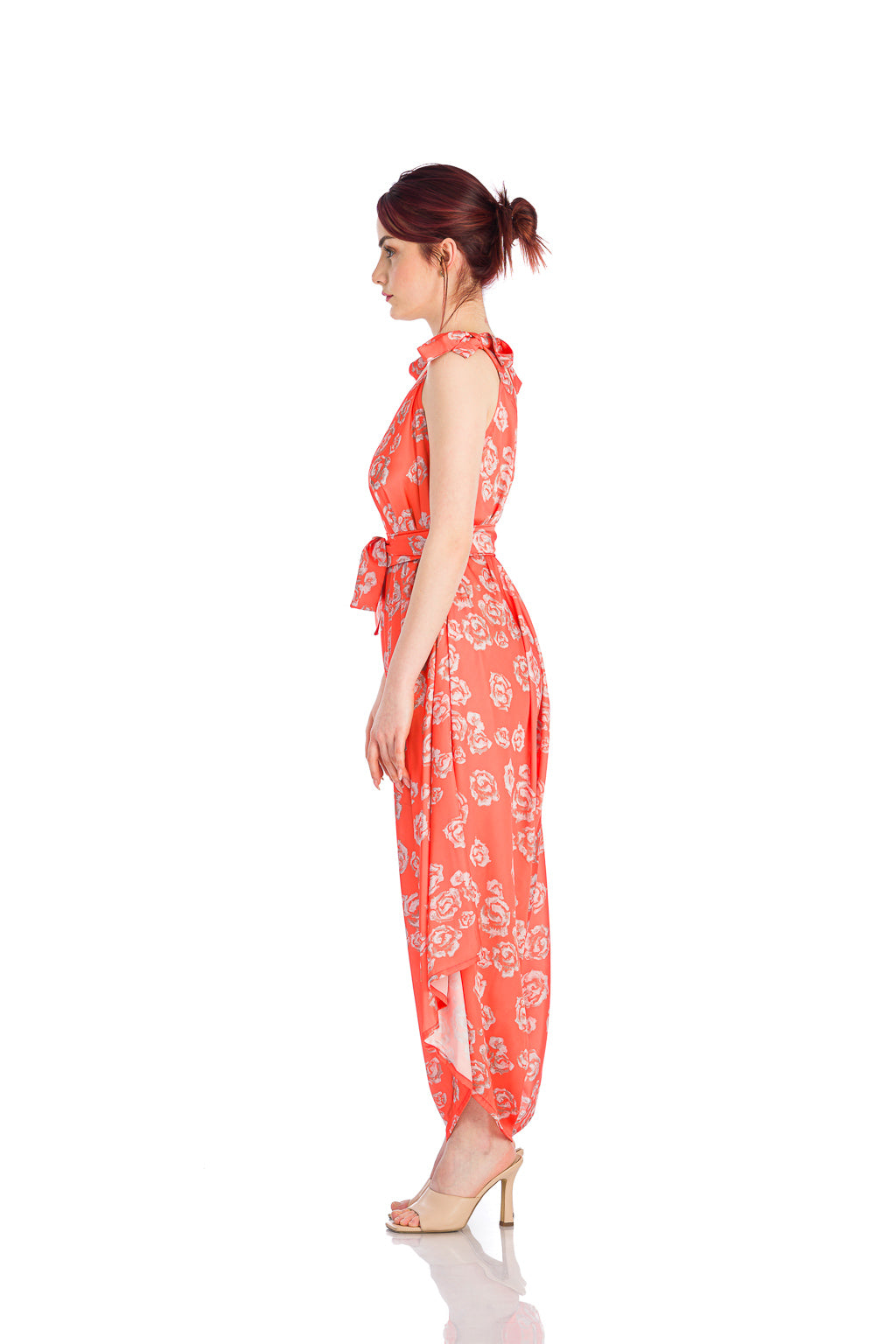 Satin jumpsuit with roses print Satin jumpsuit with roses print