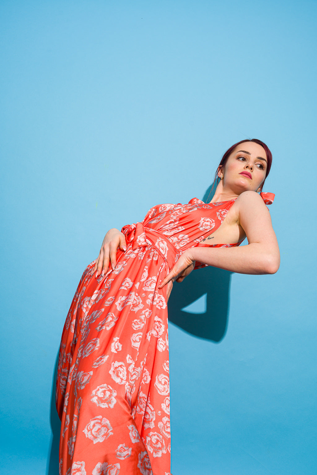 Satin jumpsuit with roses print Satin jumpsuit with roses print