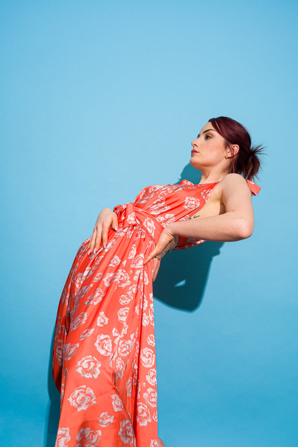 Satin jumpsuit with roses print Satin jumpsuit with roses print
