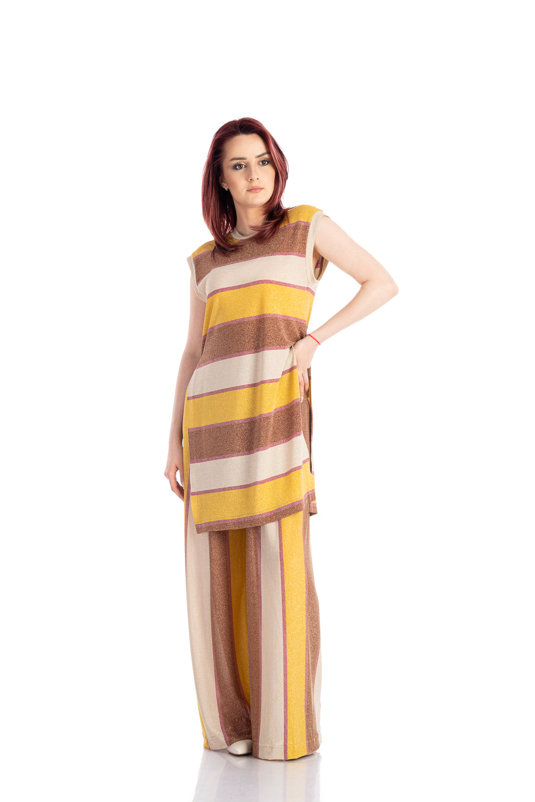 Wide-leg viscose pants in yellow Wide-leg viscose pants in yellow