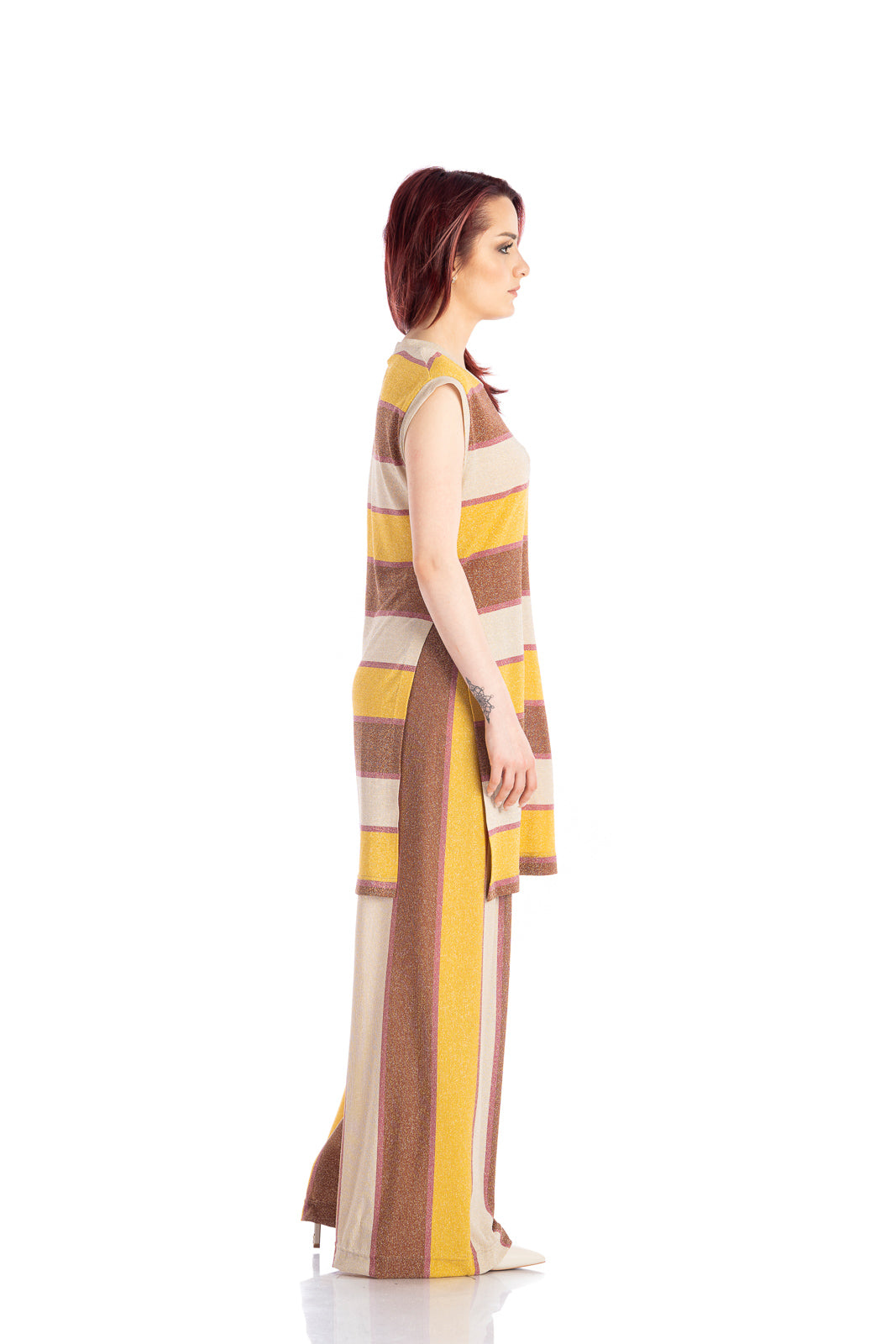 Wide-leg viscose pants in yellow Wide-leg viscose pants in yellow