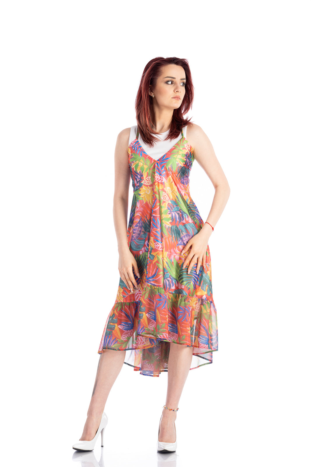 Midi tropic summer dress with laces on the back Midi tropic summer dress with laces on the back