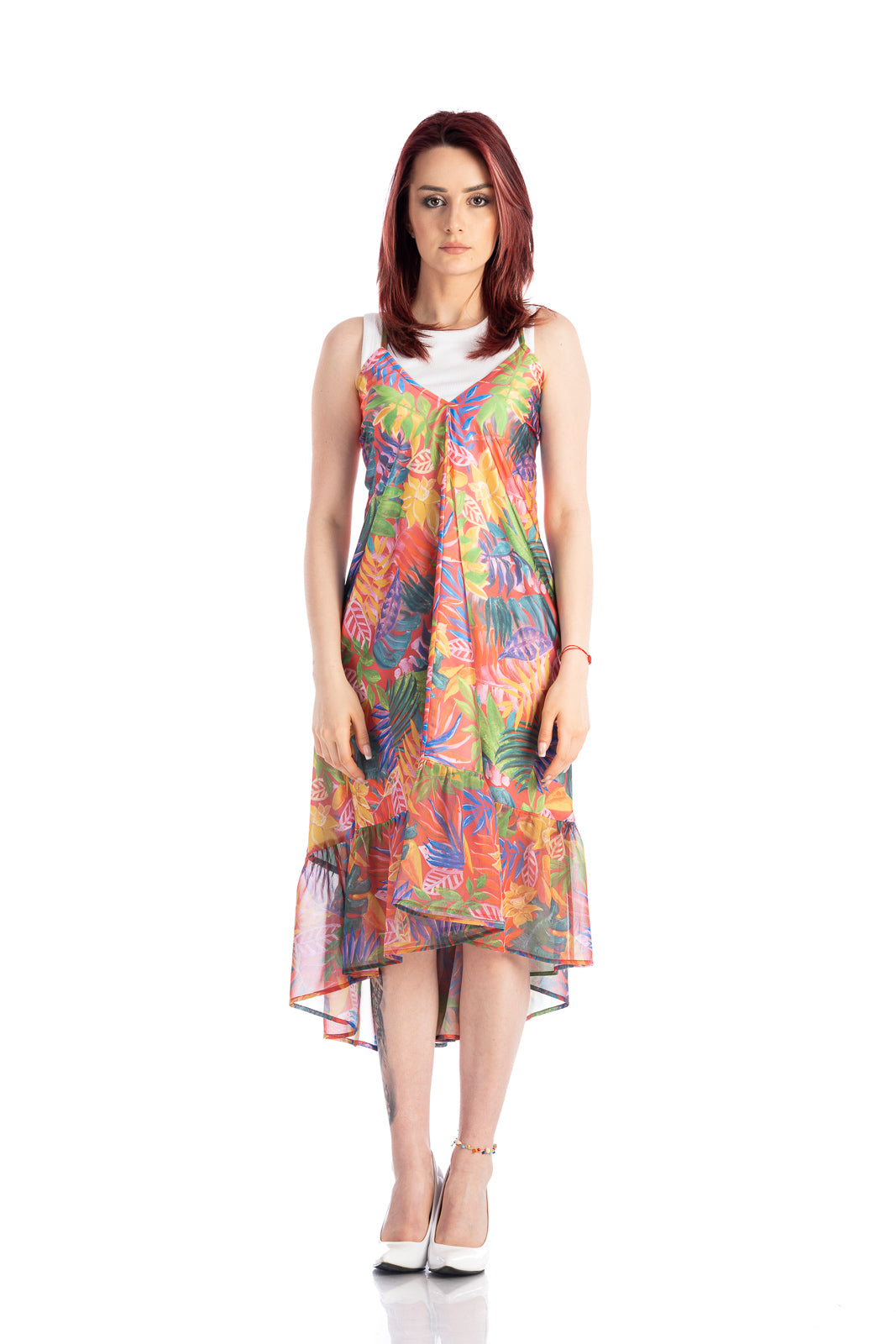 Midi tropic summer dress with laces on the back Midi tropic summer dress with laces on the back