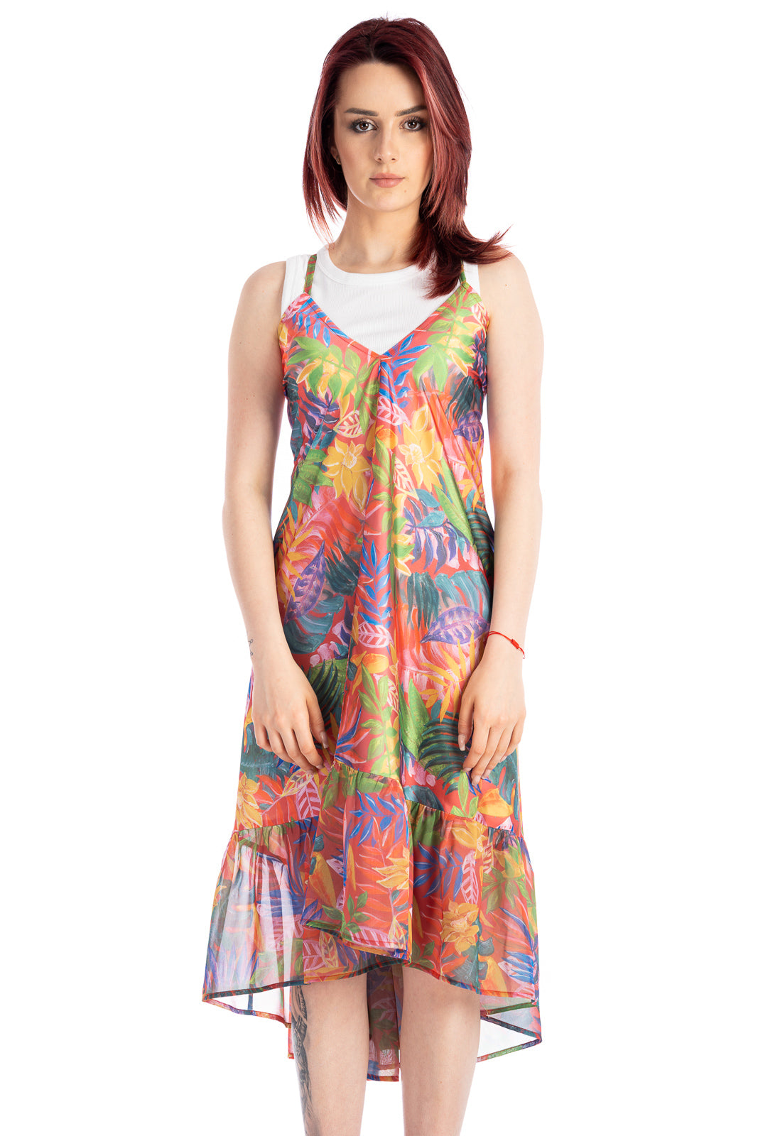 Midi tropic summer dress with laces on the back Midi tropic summer dress with laces on the back