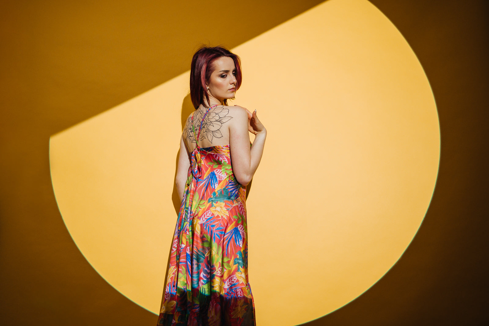 Midi tropic summer dress with laces on the back Midi tropic summer dress with laces on the back