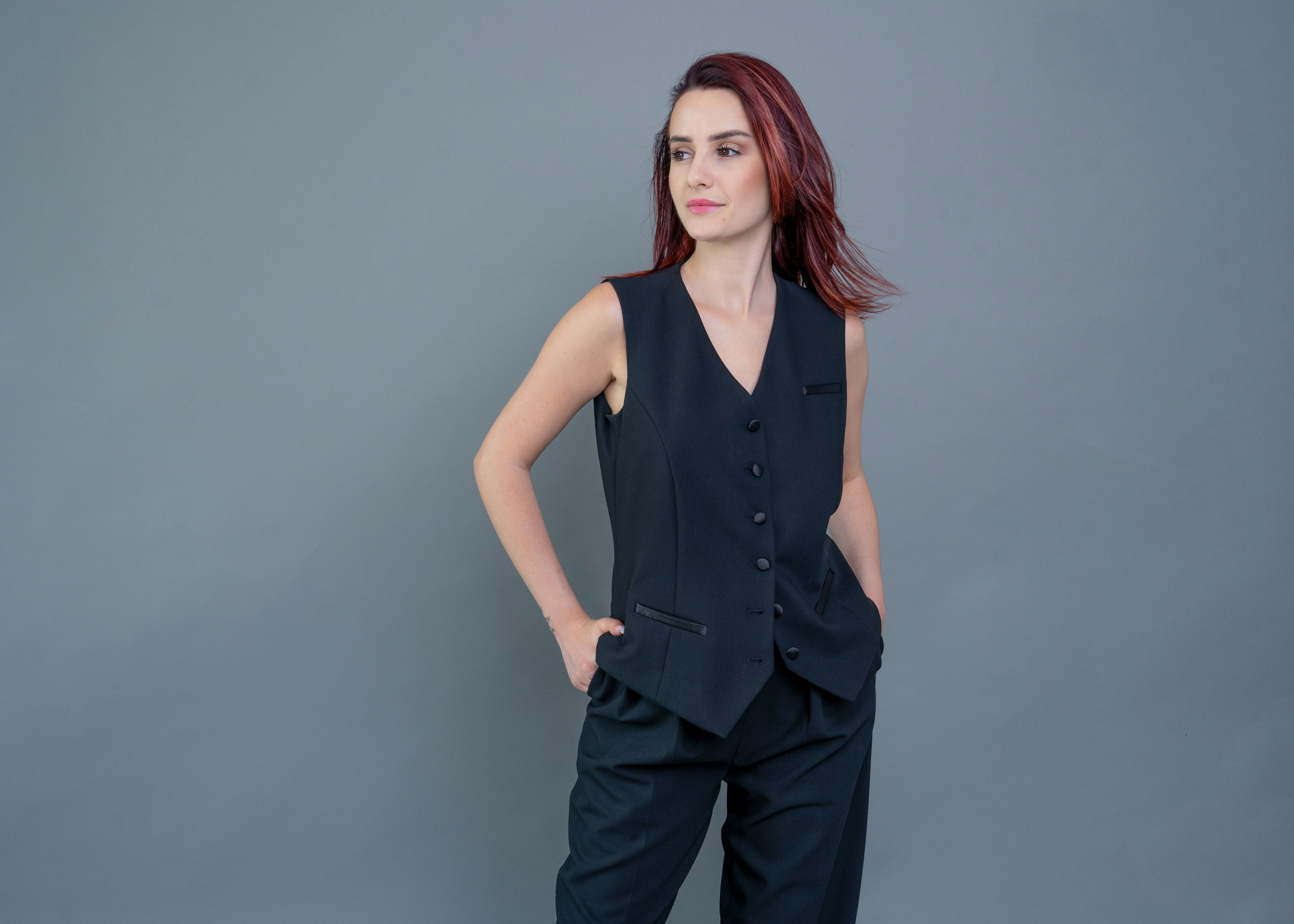 Short vest in black Short vest in black
