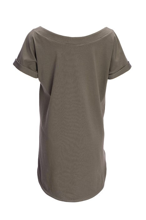Cotton jersey blouse in green with short sleeves Cotton jersey blouse in green with short sleeves